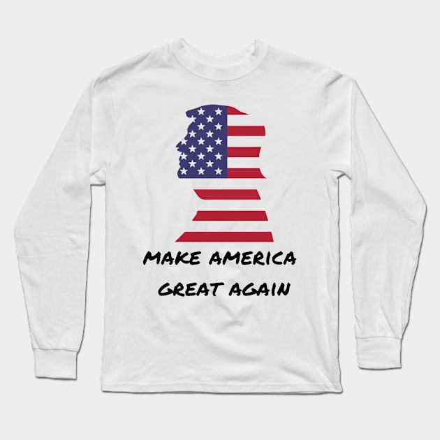 DONALD TRUMP FOR PRESIDENT Long Sleeve T-Shirt by Rebelion